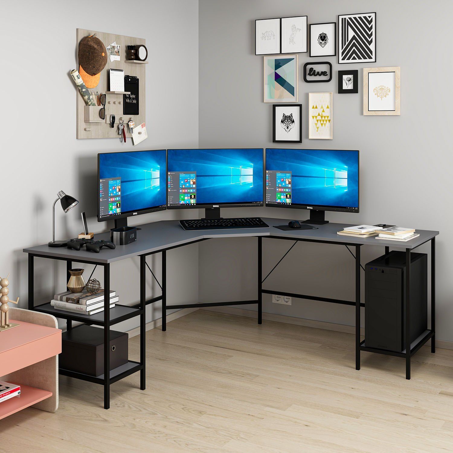 Power L Köşe Çalışma Masası - Antrasit