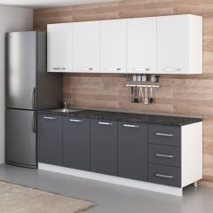 Minar 235 Cm Mutfak Dolabı Beyaz Antrasit 235-A1