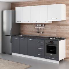 Minar 235 Cm Mutfak Dolabı Beyaz Antrasit 235-A5