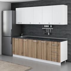 Minar 235 Cm Mutfak Dolabı Beyaz Dore 235-D1