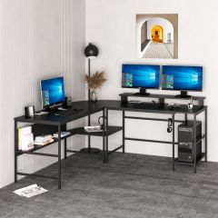 Minar Greta L Köşe Çalışma Masası - Mat Siyah