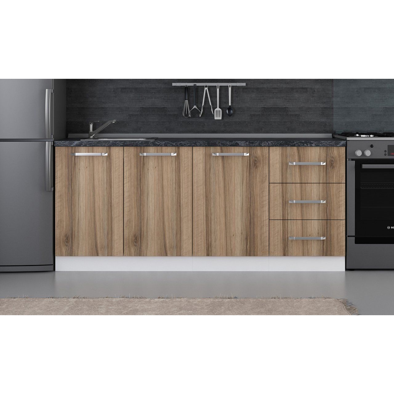 Minar 190 Cm Mutfak Dolabı Beyaz Dore 190-D1-Alt Modül