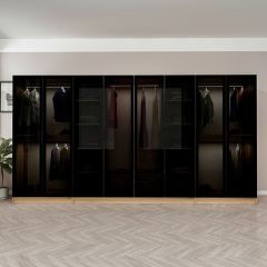 Kale 8 Füme Cam Kapaklı 2Ç Dolap Dore Füme Cam