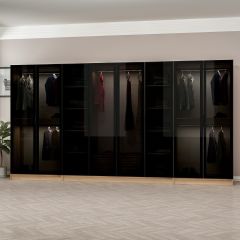 Kale 8 Füme Cam Kapaklı 2Ç Dolap Dore Füme Cam