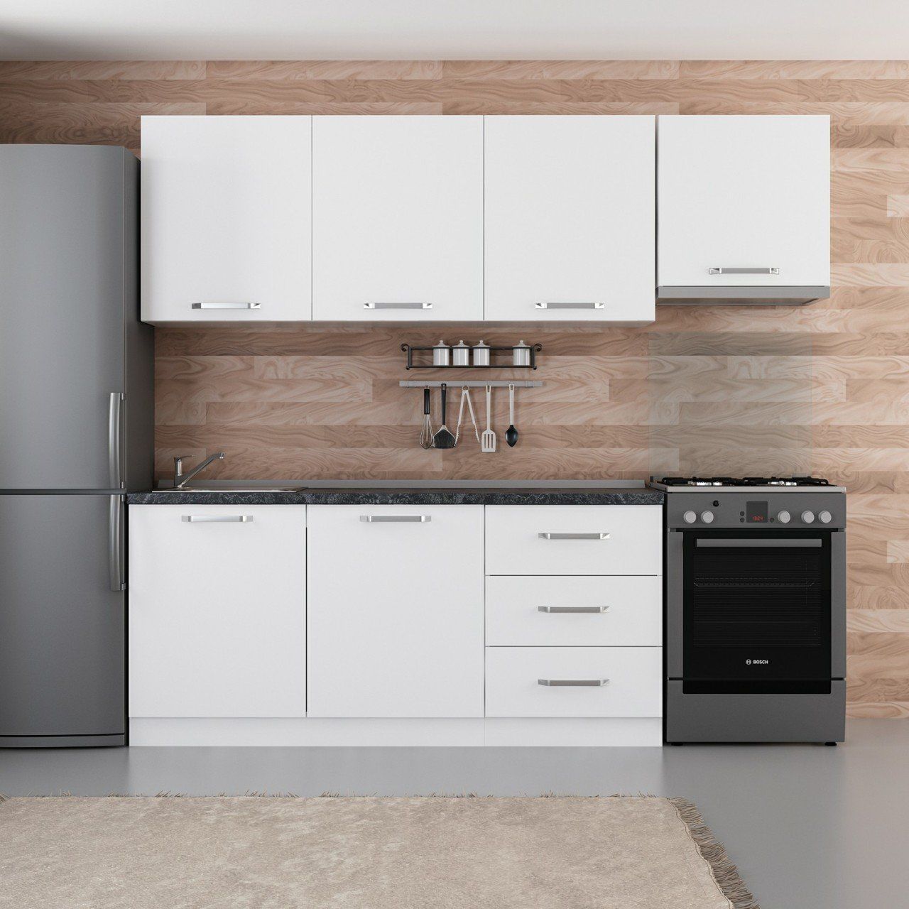 Minar 240 Cm Mutfak Dolabı Beyaz 240-B8