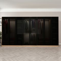 Kale 8 Füme Cam Kapaklı 4Ç Dolap Dore Füme Cam