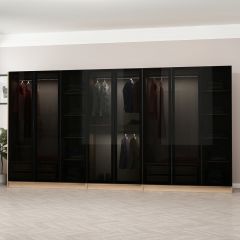 Kale 8 Füme Cam Kapaklı 4Ç Dolap Dore Füme Cam