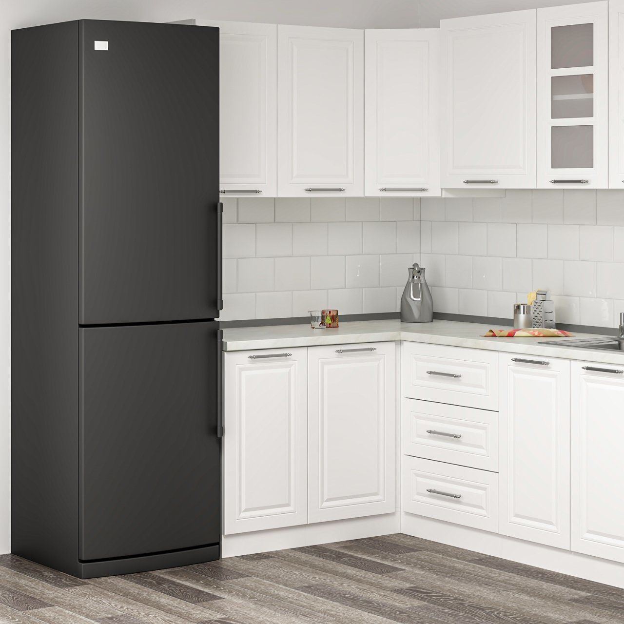 Minar 145Cm Köşe Mutfak Dolabı Beyaz K145-Mcb1