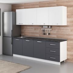 Minar 240 Cm Mutfak Dolabı Beyaz Antrasit 240-A3