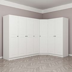 Minar Kale190 7 Kapaklı 2Ç Köşe Dolap Beyaz Mebran