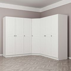 Minar Kale190 7 Kapaklı 4Ç Köşe Dolap Beyaz Mebran