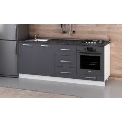 Minar 200 Cm Mutfak Dolabı Beyaz Antrasit 200-A3-Alt Modül