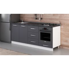 Minar 200 Cm Mutfak Dolabı Beyaz Antrasit 200-A3-Alt Modül