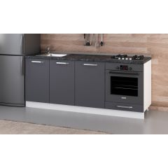 Minar 200 Cm Mutfak Dolabı Beyaz Antrasit 200-A6-Alt Modül