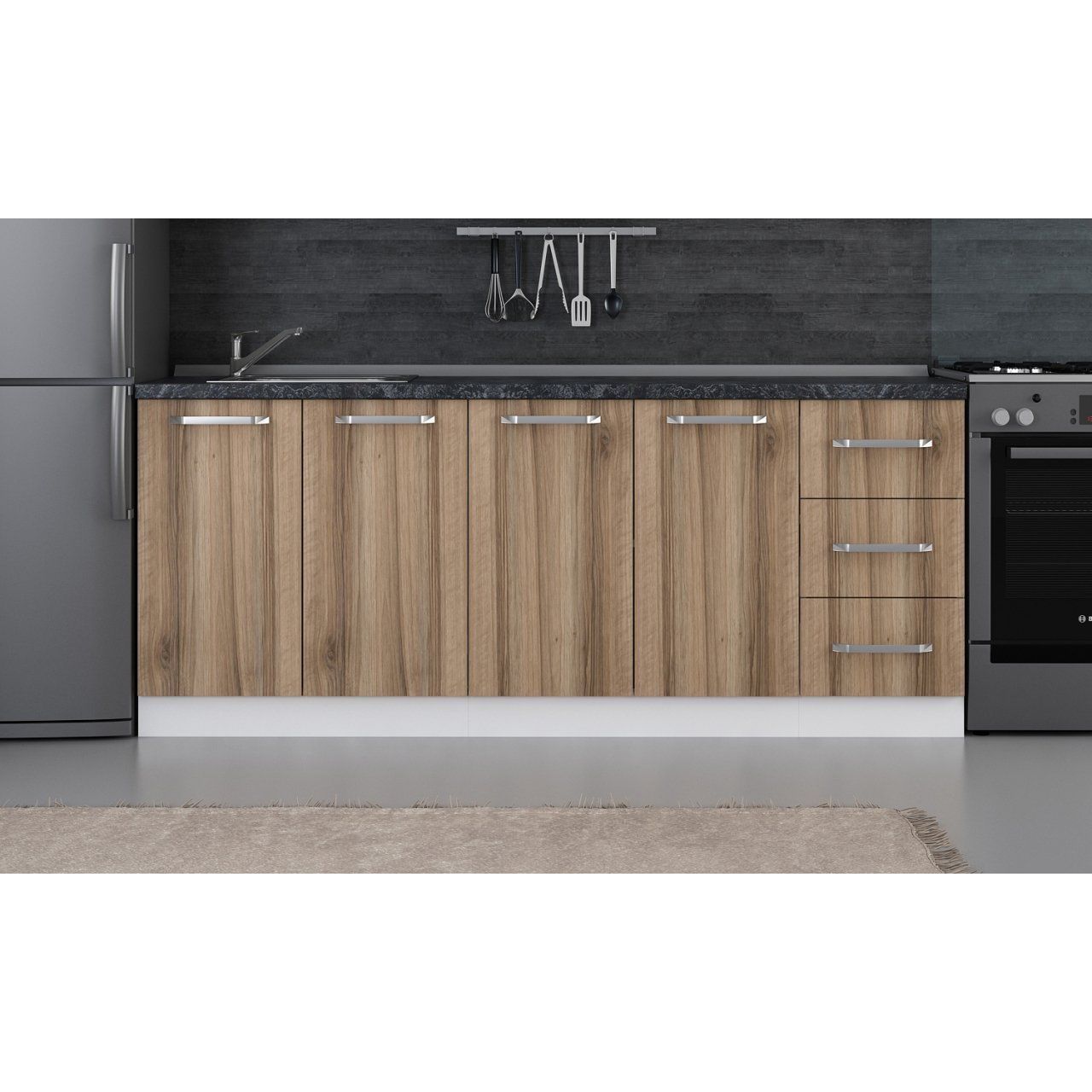 Minar 200 Cm Mutfak Dolabı Beyaz Dore 200-D1-Alt Modül