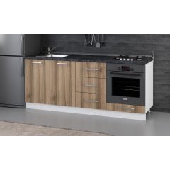 Minar 200 Cm Mutfak Dolabı Beyaz Dore 200-D3-Alt Modül