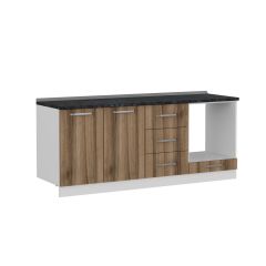 Minar 200 Cm Mutfak Dolabı Beyaz Dore 200-D3-Alt Modül