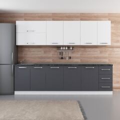 Minar 280 Cm Mutfak Dolabı Beyaz Antrasit 280-A1