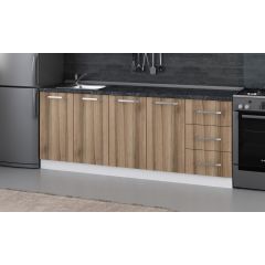 Minar 205 Cm Mutfak Dolabı Beyaz Dore 205-D1-Alt Modül