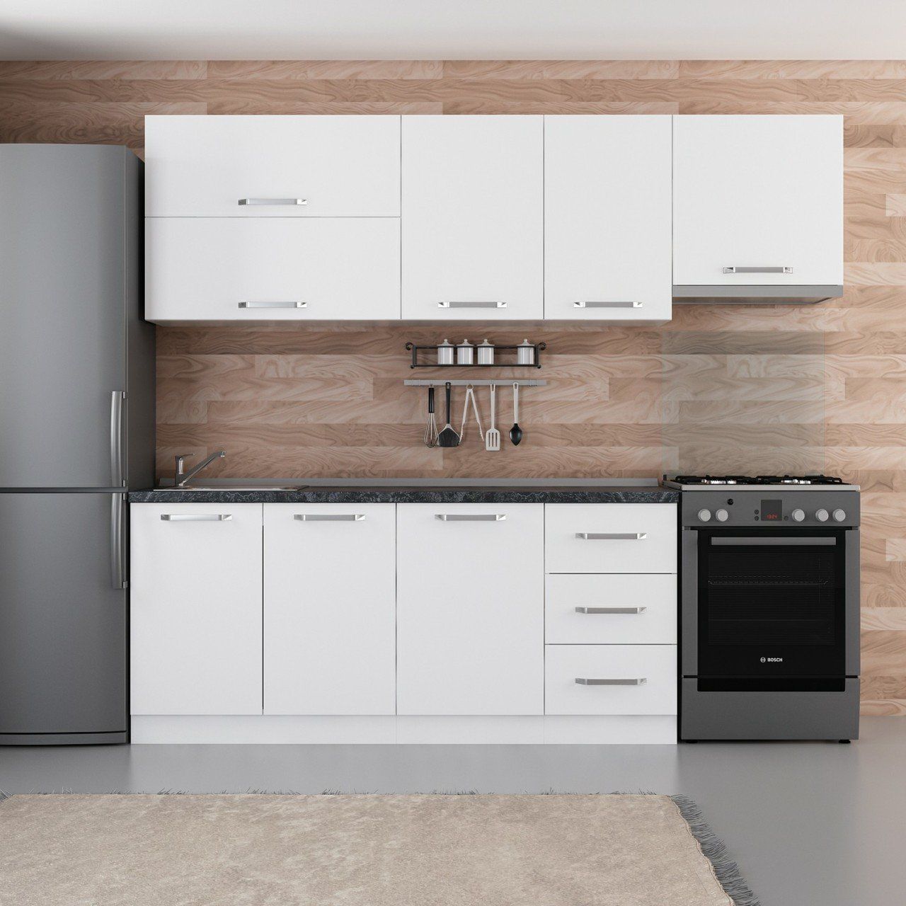 Minar 245 Cm Mutfak Dolabı Beyaz 245-B5