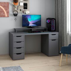 Alen 150 Cm 5 Çekmeceli Dolaplı Çalışma & Oyuncu Masası - Antrasit