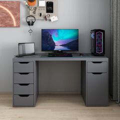 Alen 150 Cm 5 Çekmeceli Dolaplı Çalışma & Oyuncu Masası - Antrasit