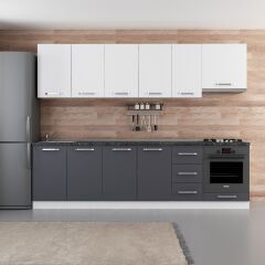 Minar 280 Cm Mutfak Dolabı Beyaz Antrasit 280-A11