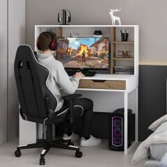 Mila Çalışma Masası - Beyaz/Rahle