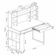 Mila Çalışma Masası - Beyaz/Rahle