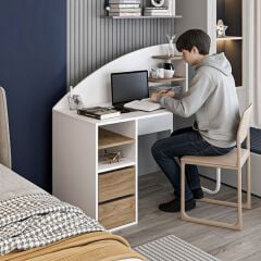 Mirel Çalışma Masası - Beyaz/Rahle