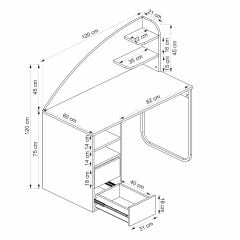 Mirel Çalışma Masası - Beyaz/Rahle