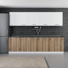 Minar 280 Cm Mutfak Dolabı Beyaz Dore 280-D2