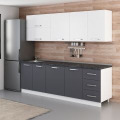 Minar 245 Cm Mutfak Dolabı Beyaz Antrasit 245-A2