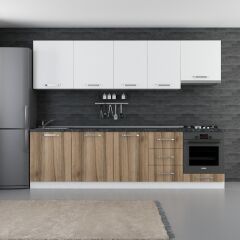 Minar 280 Cm Mutfak Dolabı Beyaz Dore 280-D5