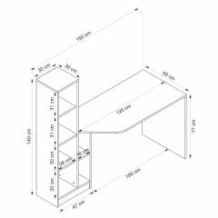Viora Çalışma Masası - Antrasit/Derin Sepet
