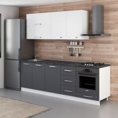 Minar 245 Cm Mutfak Dolabı Beyaz Antrasit 245-A4