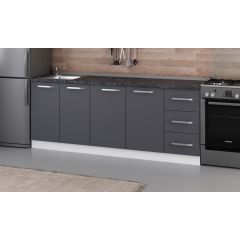 Minar 210 Cm Mutfak Dolabı Beyaz Antrasit 210-A2-Alt Modül