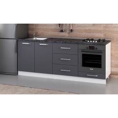 Minar 210 Cm Mutfak Dolabı Beyaz Antrasit 210-A3-Alt Modül