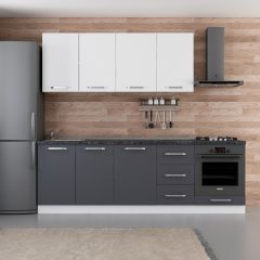 Minar 245 Cm Mutfak Dolabı Beyaz Antrasit 245-A7