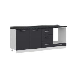 Minar 210 Cm Mutfak Dolabı Beyaz Antrasit 210-A6-Alt Modül