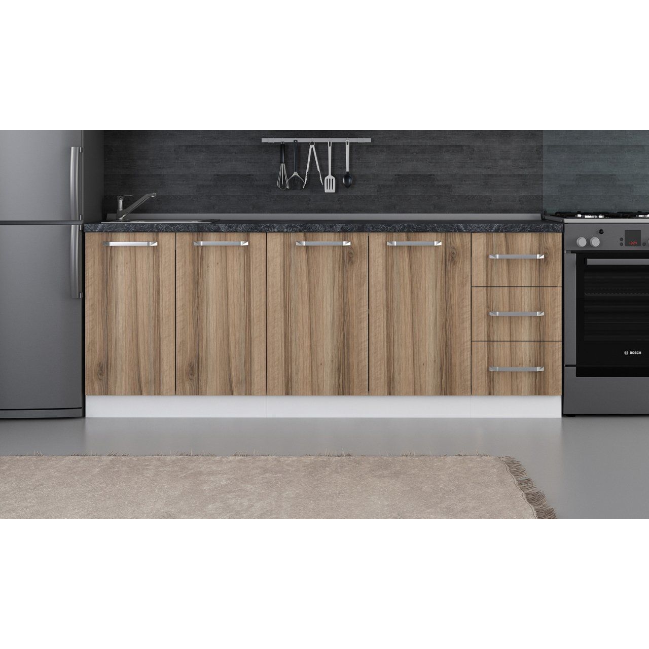 Minar 210 Cm Mutfak Dolabı Beyaz Dore 210-D2-Alt Modül