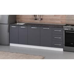 Minar 215 Cm Mutfak Dolabı Beyaz Antrasit 215-A1-Alt Modül