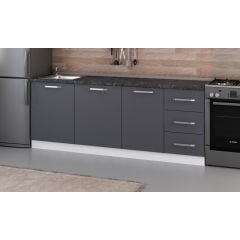 Minar 215 Cm Mutfak Dolabı Beyaz Antrasit 215-A2-Alt Modül