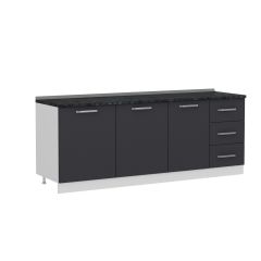 Minar 215 Cm Mutfak Dolabı Beyaz Antrasit 215-A2-Alt Modül