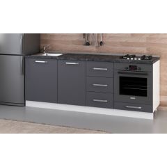 Minar 215 Cm Mutfak Dolabı Beyaz Antrasit 215-A3-Alt Modül