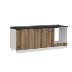 Minar 215 Cm Mutfak Dolabı Beyaz Dore 215-D3-Alt Modül