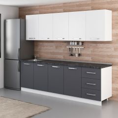 Minar 250 Cm Mutfak Dolabı Beyaz Antrasit 250-A2