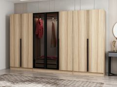 Kale Plus 7 Kapaklı 2Ç Dolap Dore Plus Dore Füme Cam