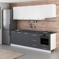 Minar 250 Cm Mutfak Dolabı Beyaz Antrasit 250-A5