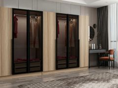 Kale Plus 7 Kapaklı 4Ç Dolap Dore Plus Dore Füme Cam